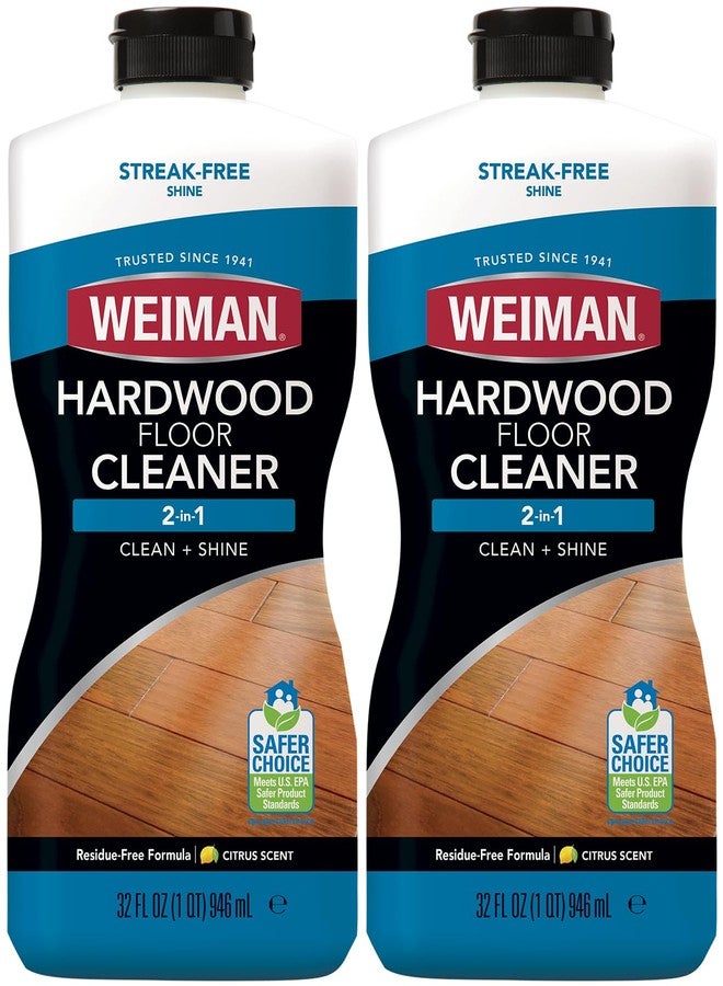 Weiman Hardwood Floor Cleaner for Finished Hardwood, Engineered Flooring, Vinyl & Laminate Surfaces - Streak-Free Shine, No Residue - 32 oz (2 PACK) - Image 1